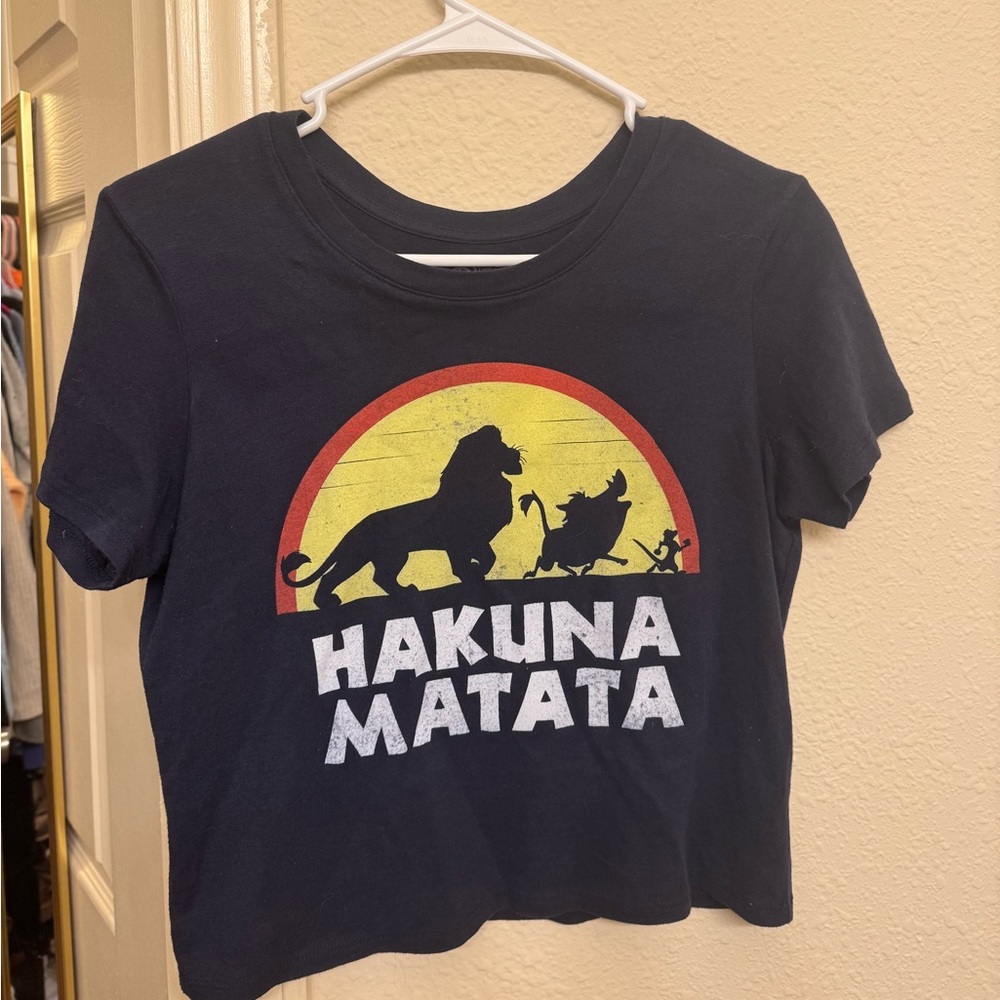 Disney medium blue crop top